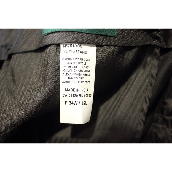 Lauren Ralph Lauren Men Black Ultraflex Dress Pants Classic Pleated 34 X 32 New - Picture 14 of 14